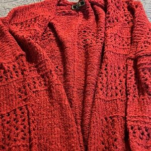 L&B Vibrant Red Knit Cardigan